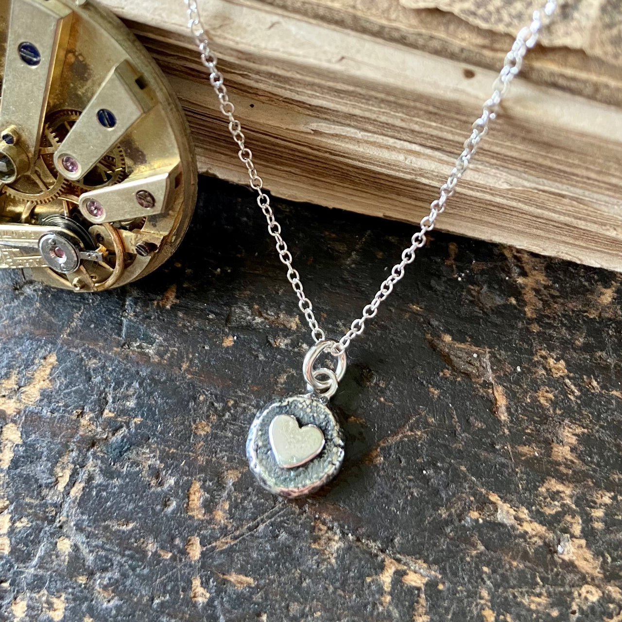 Heart nugget necklace